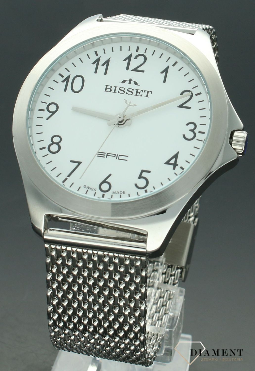 Zegarek męski stalowy Bisset na bransolecie BSDE49 SASX 03BX. Męski zegarek stalowy Bisset. Męski zegarek Bisset na bransolecie. Zegarek męski wyraźne cyfry. Zegarek męski Bisset na prezent (2).jpg